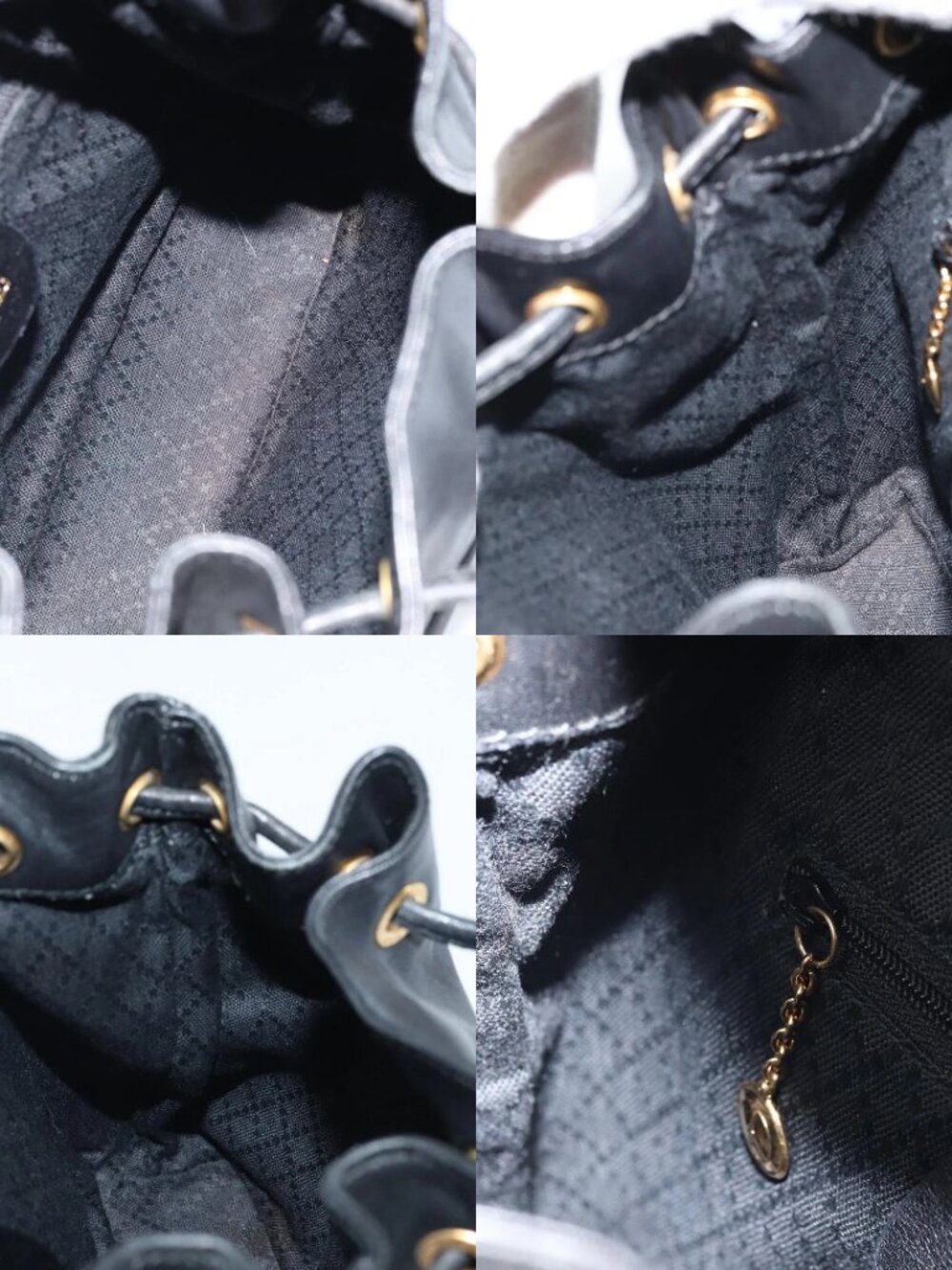 GUCCI Bamboo Backpack Leather Black Gold 003 1705 0030 Auth ka2738 - Picture 15 of 15